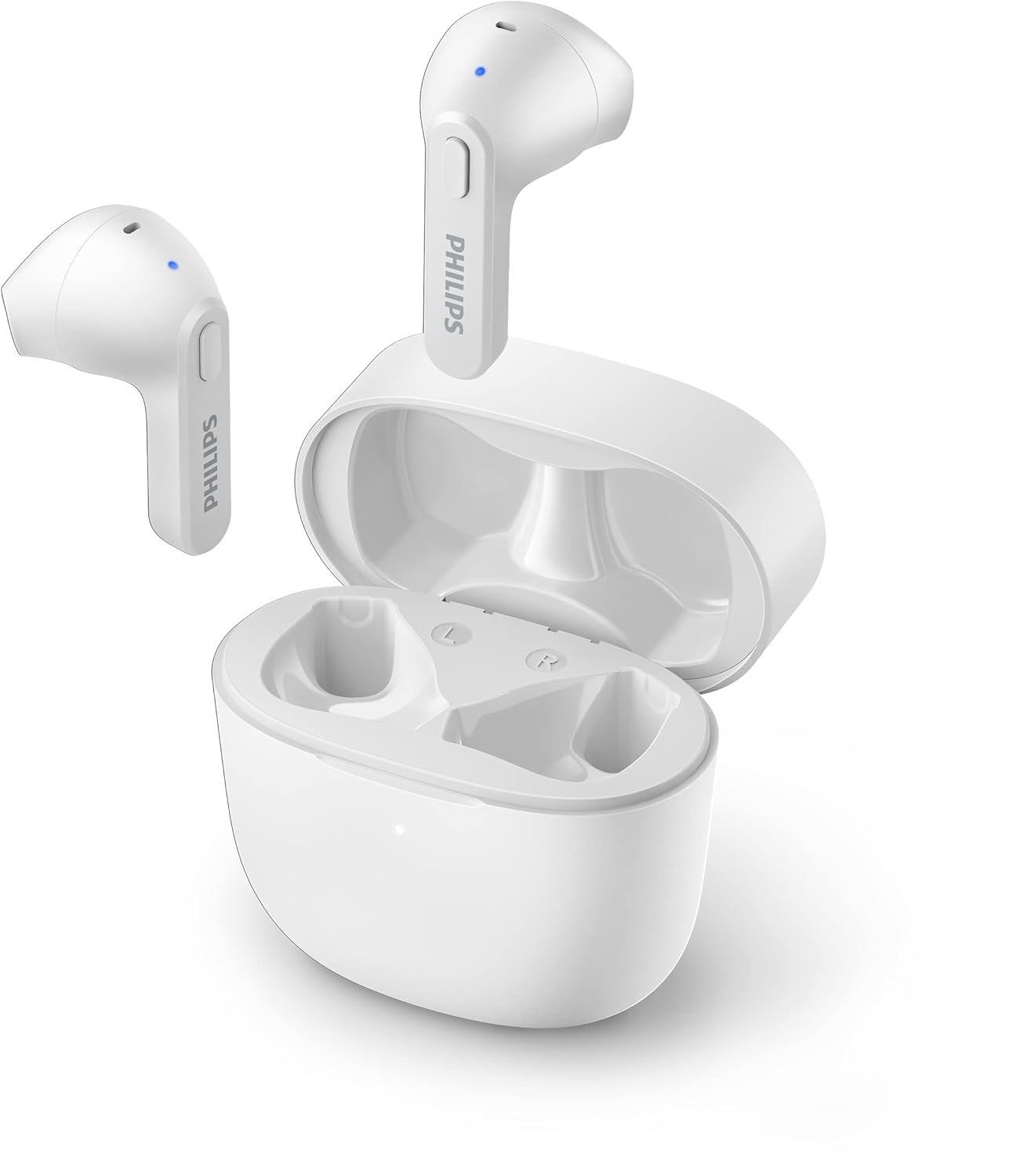 Philips T2236 True Wireless Headphones In-Ear Earbuds w/Microphone - White