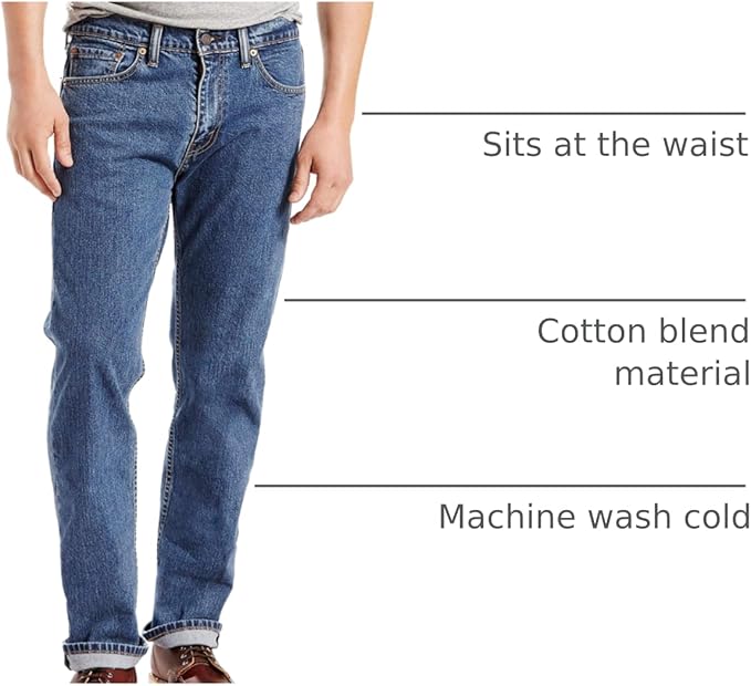 Levi's Men's 505 Regular Fit Stretch Jeans - 40W x 32L, Stonewash