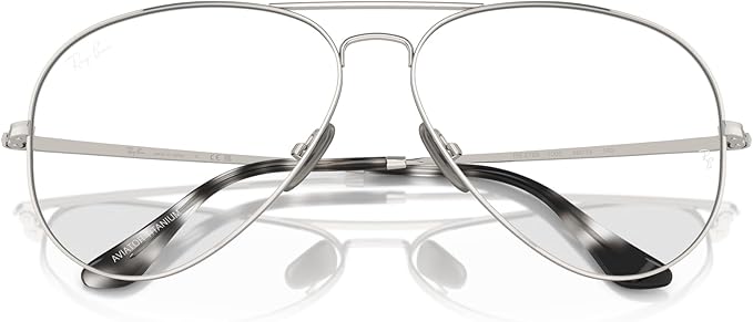Ray-Ban Men's RX8789 1002 Aviator Titanium Eyewear Frames - Silver, 58/14/140