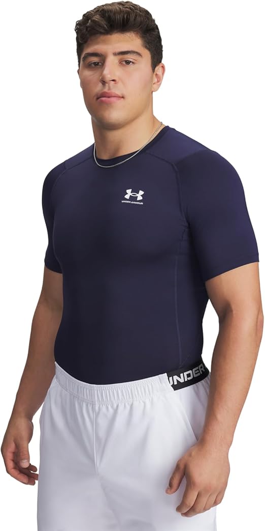 Under Armour Men's HeatGear Compression Short Sleeve T-Shirt - Midnight Navy, Size XL