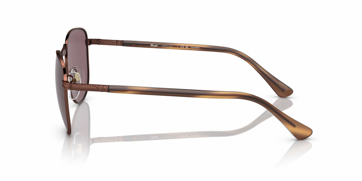 Persol Unisex Adult Sunglasses - PO1002S 1124AF, Shiny Brown, Dark Violet Lens - 54/18/145