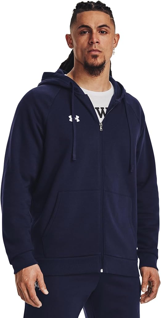 Under Armour Men's Rival Fleece Full-Zip Hoodie - Midnight Navy, Size XL