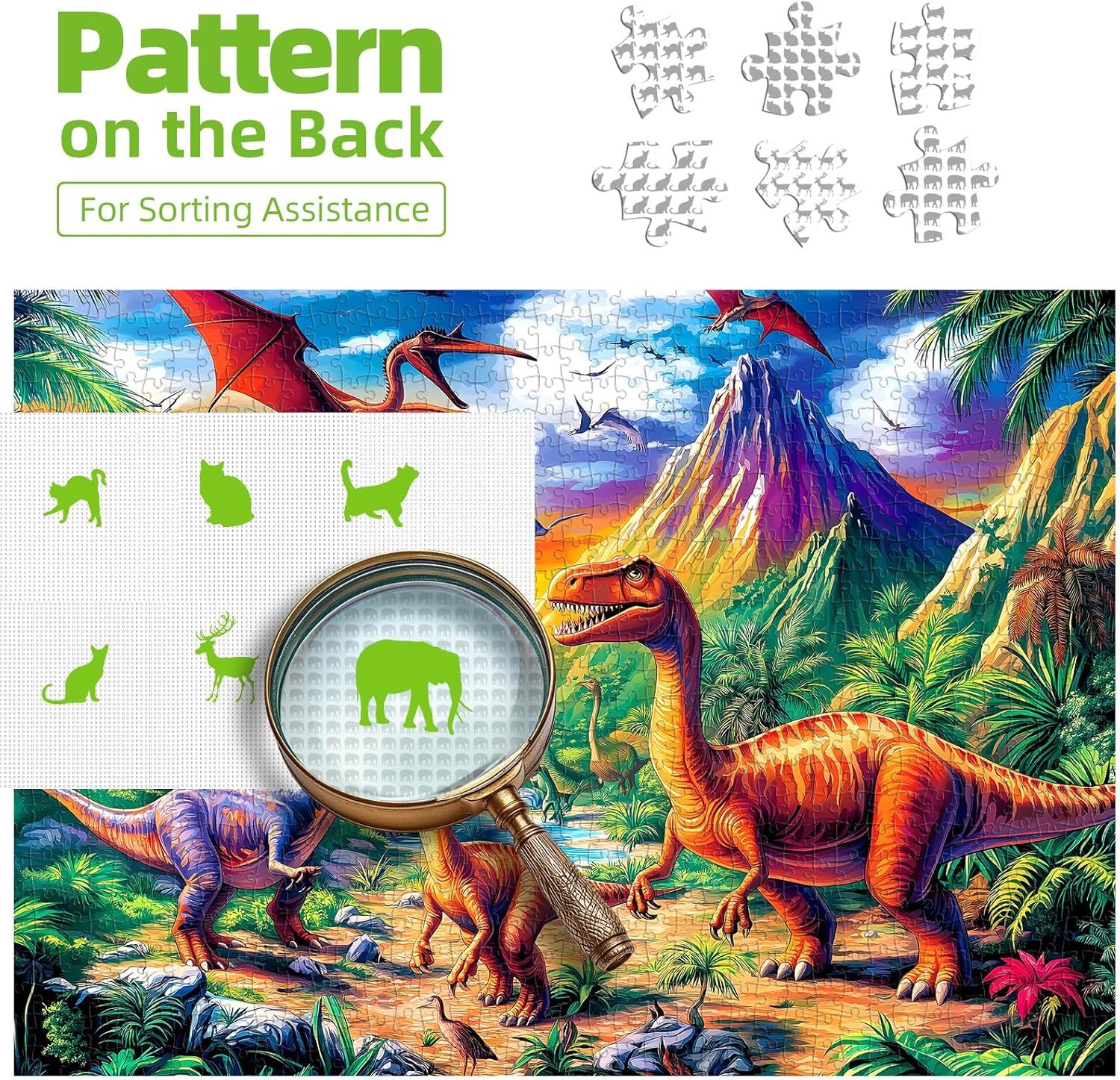 Dinosaur Puzzle for Kids Ages 3-6, 19x13 in - 200pcs