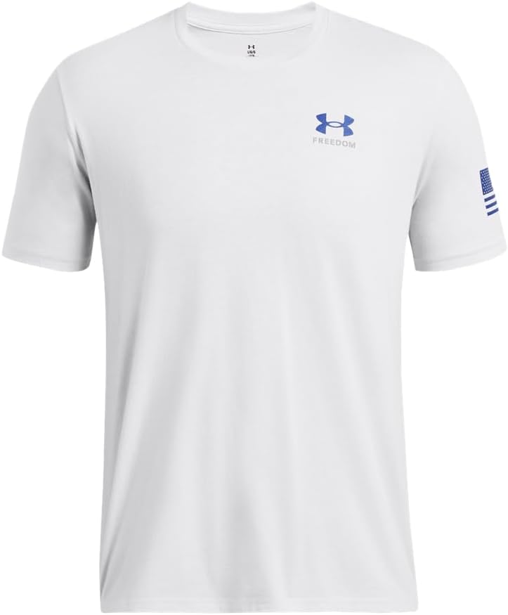 Under Armour Men's Freedom Graphic Short Sleeve T-Shirt - Halo Gray/Royal Blue, Size Medium