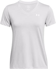 Under Armour Women's Tech V-Neck Short Sleeve T-Shirt - Halo Gray/White, Size Medium