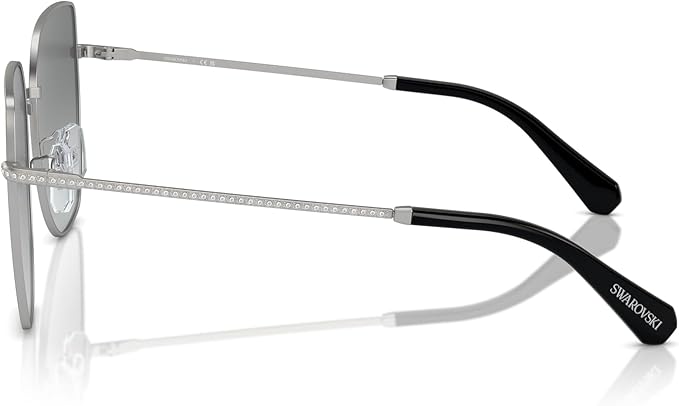 Swarovski SK7021D Sunglasses - Matte Silver Frame/Gray Lenses, 59/19/140