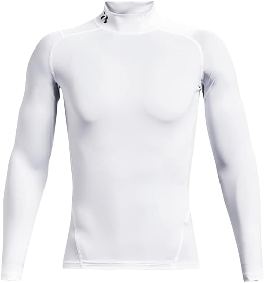 Under Armour Men's Heatgear Armour Mock Long Sleeve Shirt - White, Size XXL
