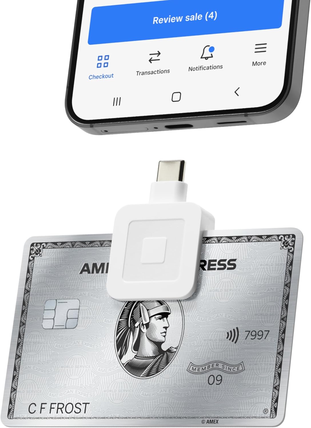 Square Reader for Magstripe With USB-C Connector, Glossy White