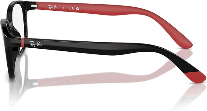Ray-Ban Kids RY1632F Asian Fit 3928 Eyewear Frames - Black/Red, 48/16/130