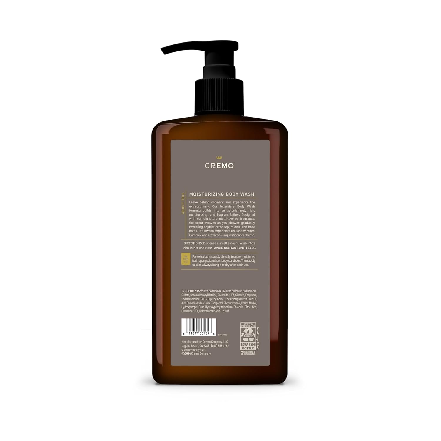 Cremo Men's Body Wash - Vintage Suede, 32 fl. oz.