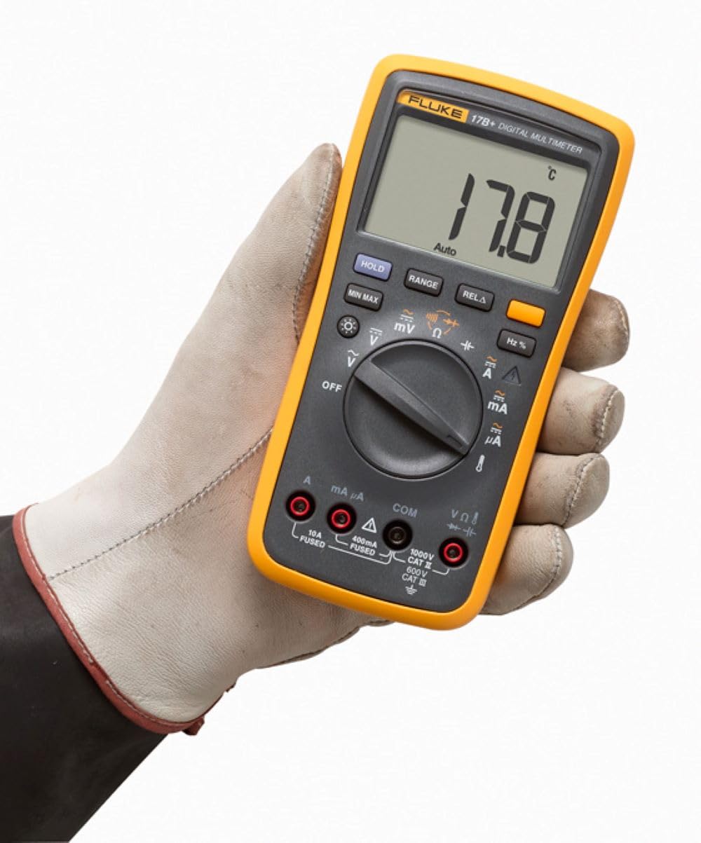 Fluke 17B+ ESP Digital Multimeter with Temperature and Frequency, 1000V, 10A