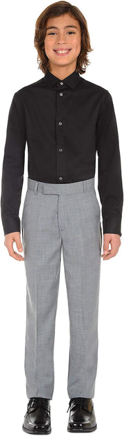 Calvin Klein Big Boy's Flat Front Dress Pant - Light Gray, Size 12