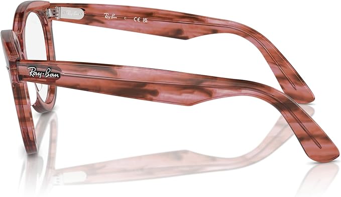 Ray-Ban Unisex Rx2241V 8363 Wayfarer Way Eyewear Frames - Striped Transparent Pink, 51/21/150