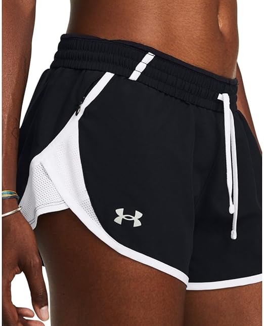 Under Armour Women's Fly-By Shorts - Black/White, Size Small