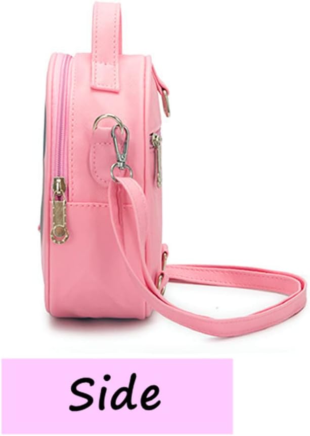 Girls Small Crossbody Bag with Rainbow & Heart - Pink