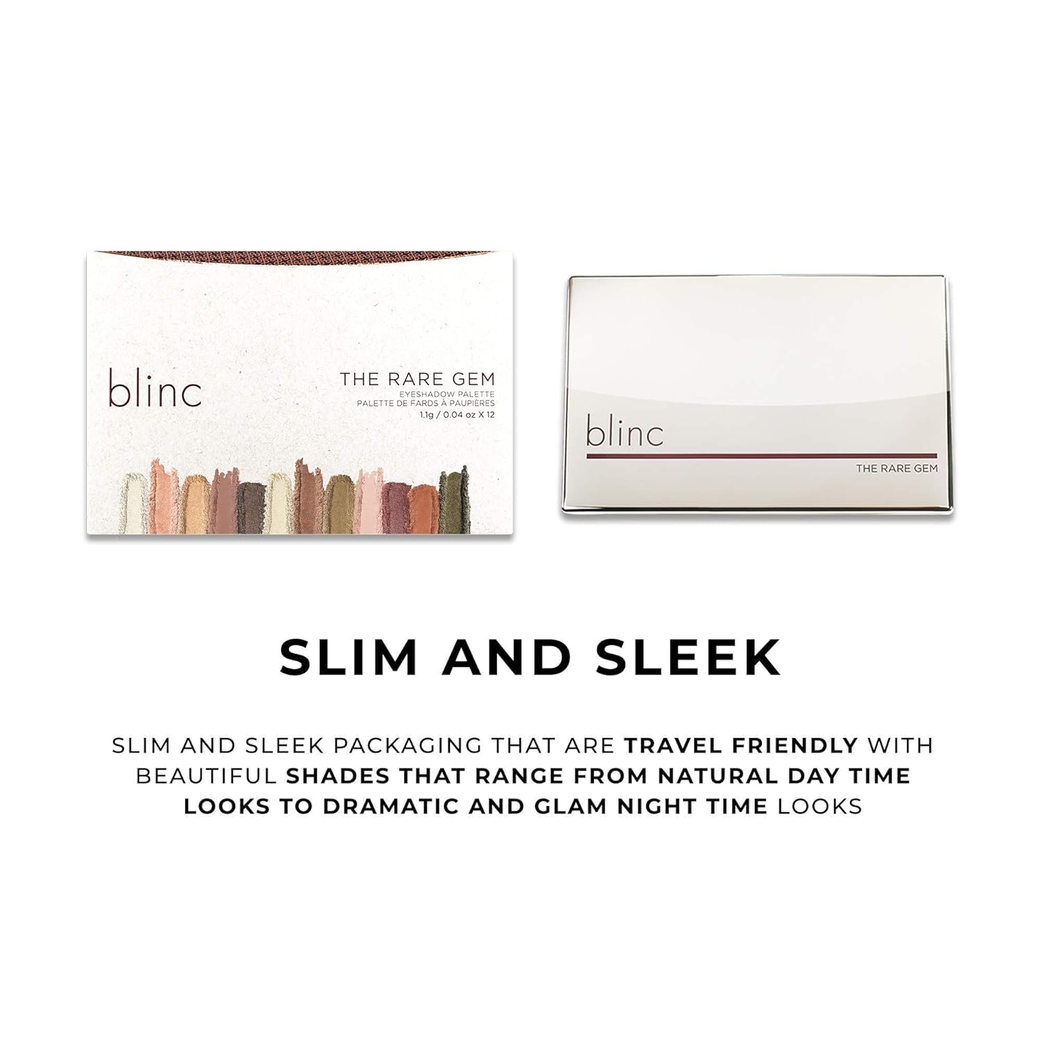 Blinc The Rare Gem Eyeshadow Palette: Matte, Shimmer, Metallic, 12 Colors