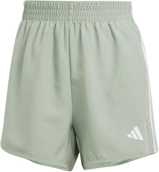 adidas Women's 3-Stripes High-Rise Training Shorts - Silver Green/White, Size XXS