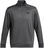 Under Armour Men's Armour Fleece 1/4 Zip Sweatshirt - Castlerock/Black, Size Large