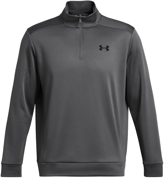 Under Armour Men's Armour Fleece 1/4 Zip Sweatshirt - Castlerock/Black, Size Large