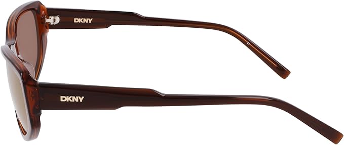 DKNY Women's DK553S Oval Sunglasses - Layered Brown, One Size