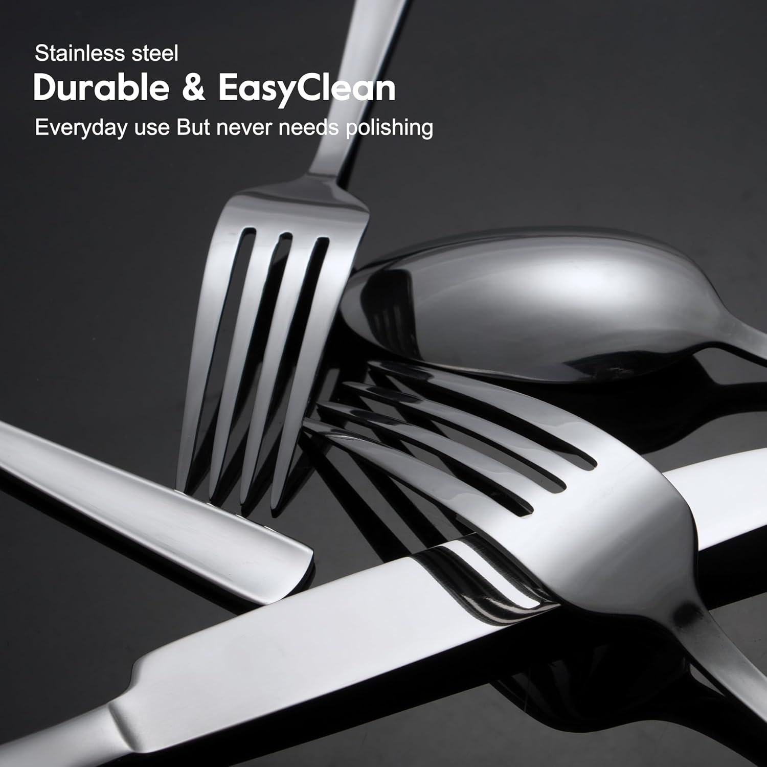 Brightown 65 Piece Stainless Steel Silverware Flatware Cutlery Set, Service for 12