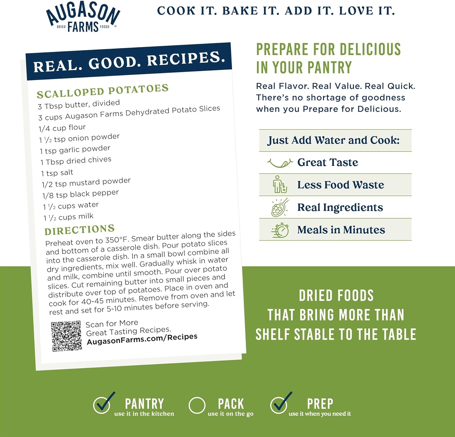 Augason Farms Dehydrated Potato Slices, 17oz / 15 Servings