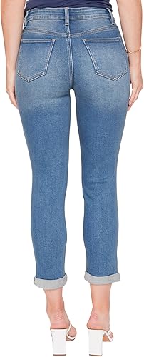 Royalty For Me Women's Vintage 5 Pocket Slim Straight Cuff Jeans - Medium Blue, Size 10