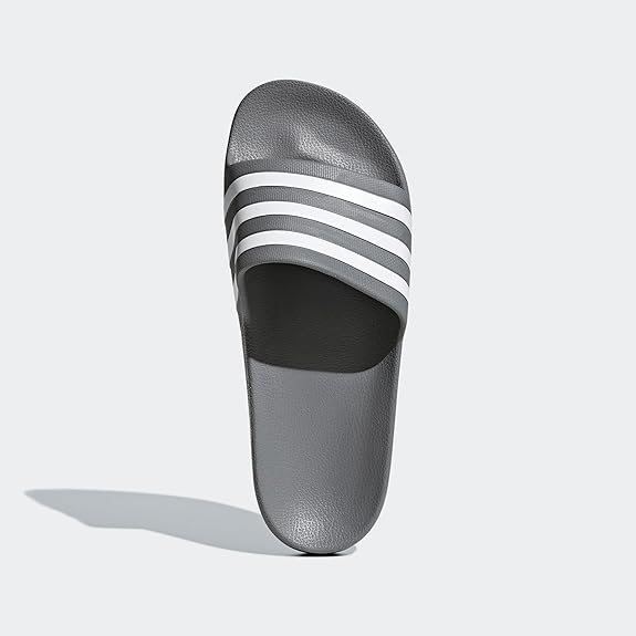 adidas Men's Adilette Shower Slides - Gray/White, Size 14