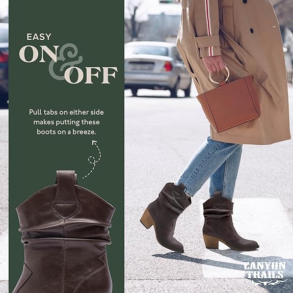 Canyon Trails Women's Pointed Toe Classic Distressed Western Boots - Dark Brown, Size 11