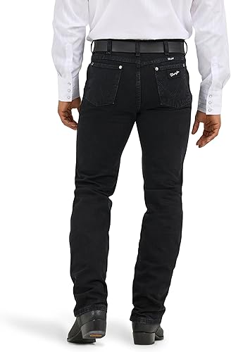 Wrangler Men's Cowboy Cut Stretch Slim Boot Cut Jeans - Black, 36W x 36L