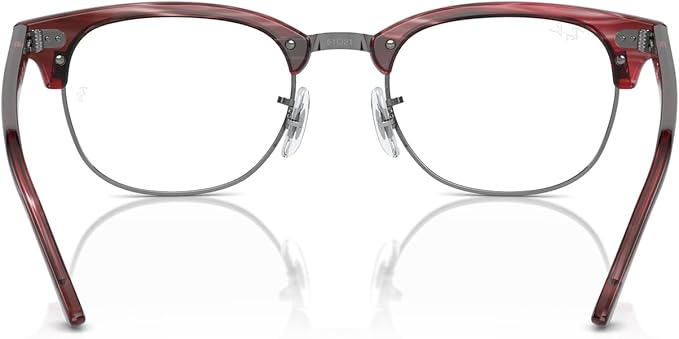 Ray-Ban Unisex Rx5154 8376 Clubmaster Eyewear Frames - Polished Striped Red, 53/21/150