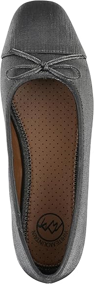 White Mountain Women's Bocci Cap Toe Ballet Flat - Gunmetal Shimmer, Size 9.5
