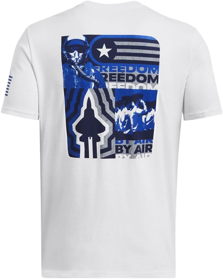 Under Armour Men's Freedom Graphic Short Sleeve T-Shirt - Halo Gray/Royal Blue, Size Medium