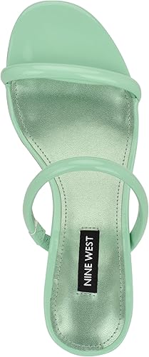 Nine West Women's Berri Slip-On Open Toe Dress Sandals - Light Green Patent, Size 8