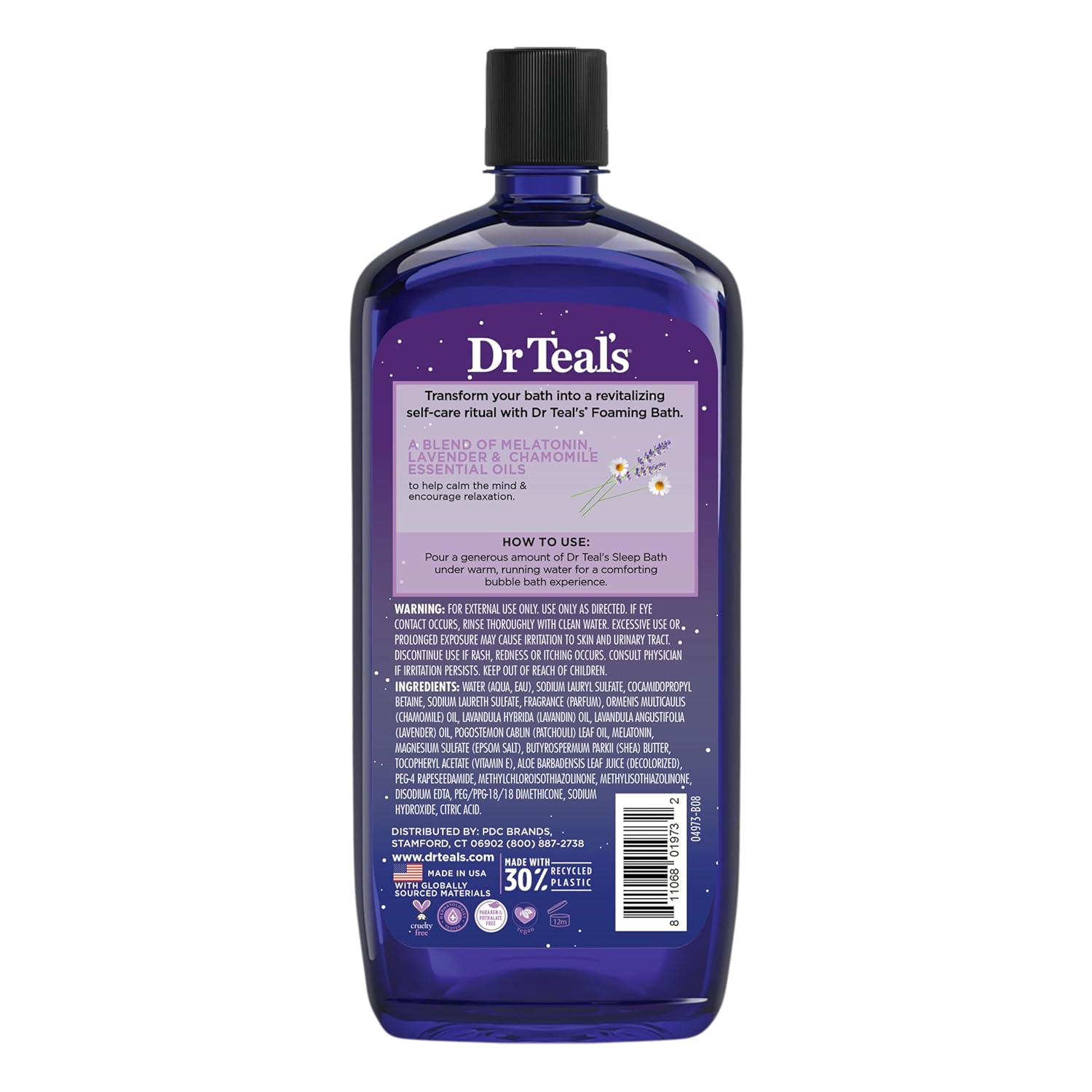 Dr Teal's Foaming Bath with Pure Epsom Salt, Vitamin C, & Sleep Blend - 34 fl. oz. (2 Pack)