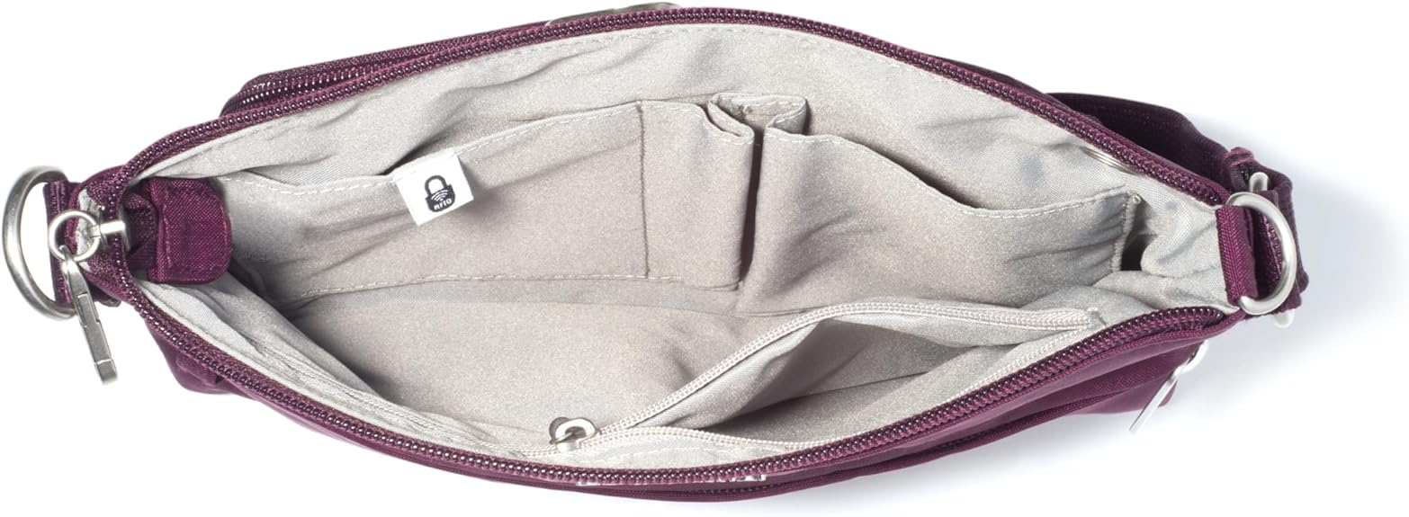 Baggallini Securtex Memento Crossbody Bag  - Mulberry (Purple)