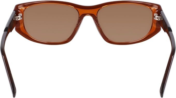 DKNY Women's DK553S Oval Sunglasses - Layered Brown, One Size