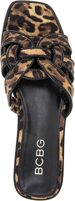 BCBGeneration Women's Meltem-2 Slide Flat Sandals - Cheetah, Size 5.5