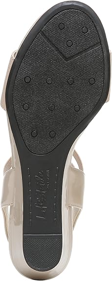LifeStride Women's Yolo Strappy Wedge Sandals - Tender Taupe, Size 9 Wide
