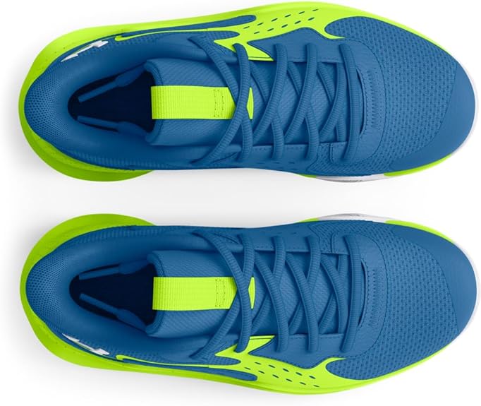 Under Armour Big Kids JET '23 Basketball Shoe - Photon Blue/High-Vis Yellow/White, 6.5 Big Kid M, Synthetic