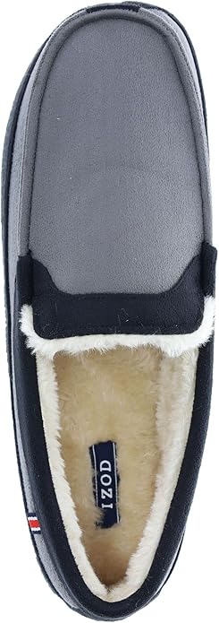 IZOD Men's Classic Memory Foam Moccasin - Gray Black, Size Medium (8/9)