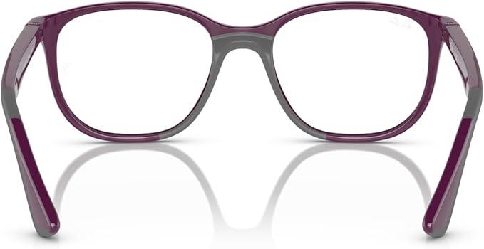 Ray-Ban Kids RY9078VF 3948 Square Fit Eyewear Frames, 48-16-135, Violet on Gray