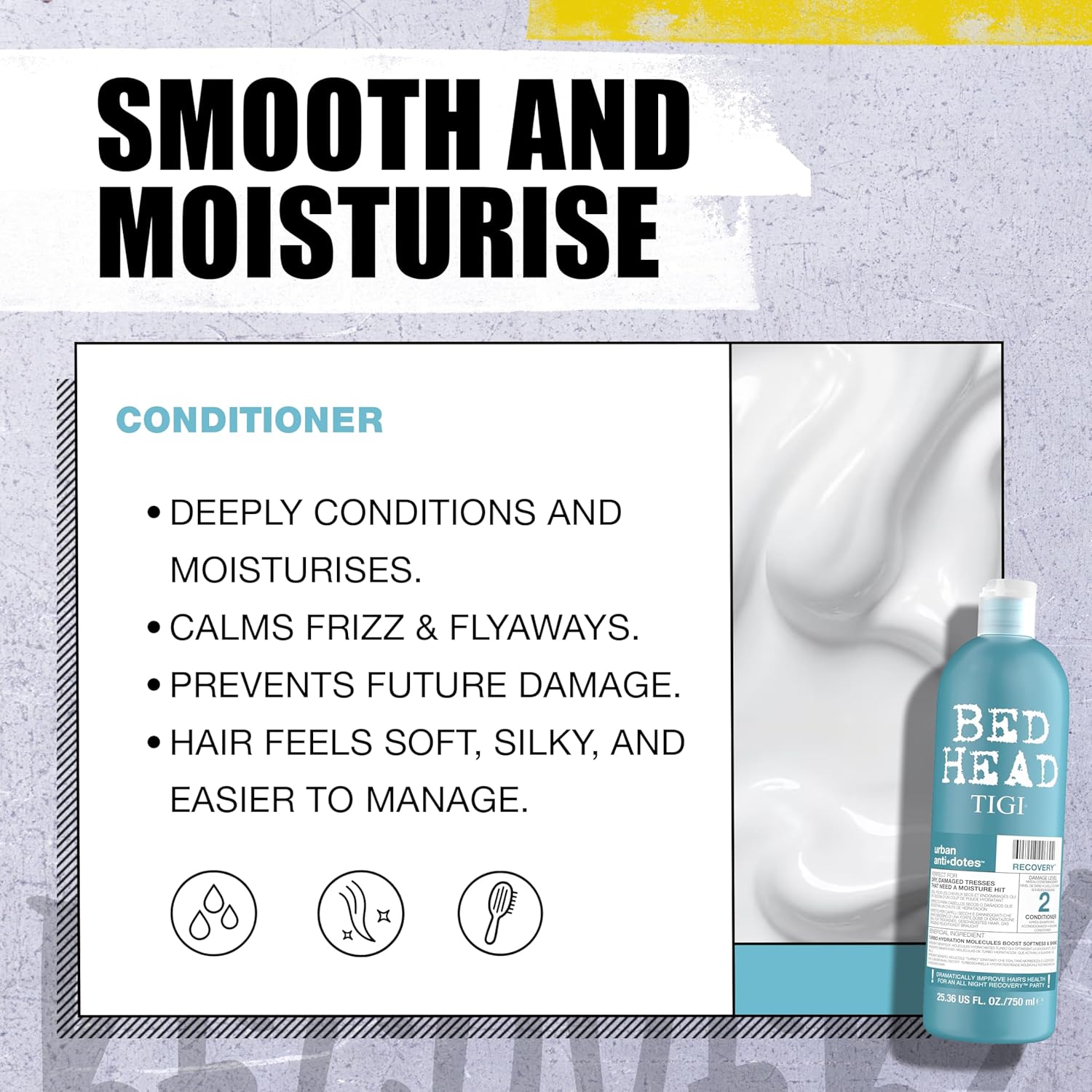 TIGI Bed Head Recovery Shampoo + Conditioner Set for Damaged Hair, 25.35 fl. oz.