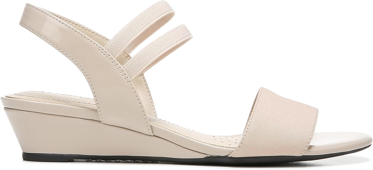 LifeStride Women's Yolo Strappy Wedge Sandals - Tender Taupe, Size 9 Wide