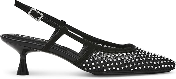 Anne Klein Women's Thia Sling-Back Kitten Hells - Black, Size 6