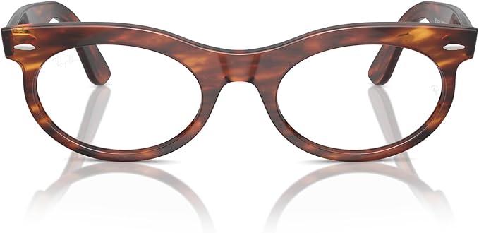 Ray-Ban Men's Rx2242V Wayfarer Oval Eyewear Frames - Striped Havana Brown, 50/22/150