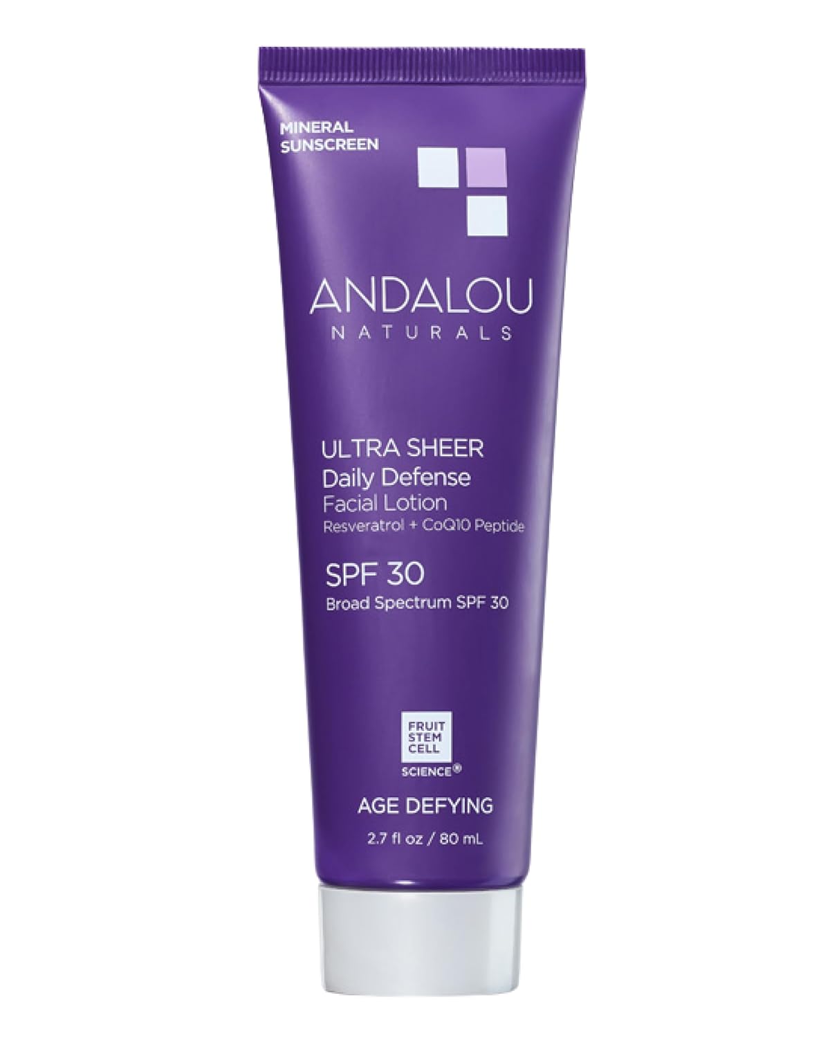Andalou Naturals Ultra Sheer Daily Defense Facial Lotion SPF 30, 2.7 fl oz