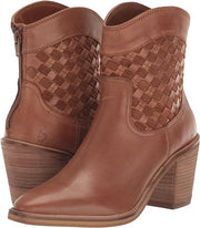 Lucky Brand Women's Aryleis Block-Heel Western Ankle Bootie, Cognac - Size 5.5