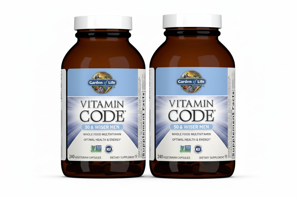 Garden of Life Vitamin Code 50 & Wiser Men's Multivitamin - 240 Capsules (2 Pack)