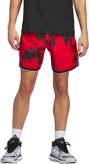 adidas Men's Crazy Lite Allover Printed Basketball Shorts - Pure Ruby/Black, Size XS